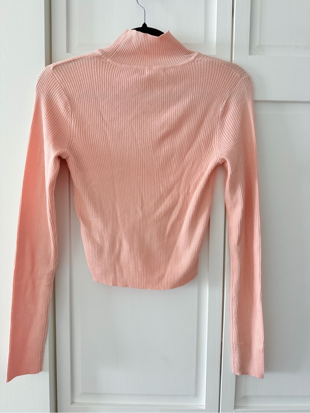 Ardene Pastel Pink Ribbed Mock Neck Crop Sweater S - Picture 7 of 9